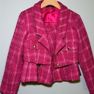 Tweed mini skirt set & cropped blazer